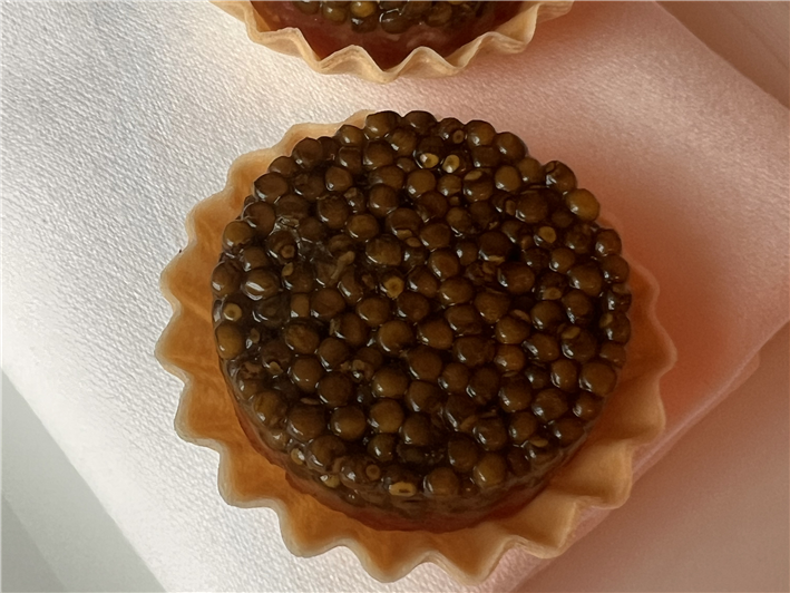 beef tartare and caviar canape